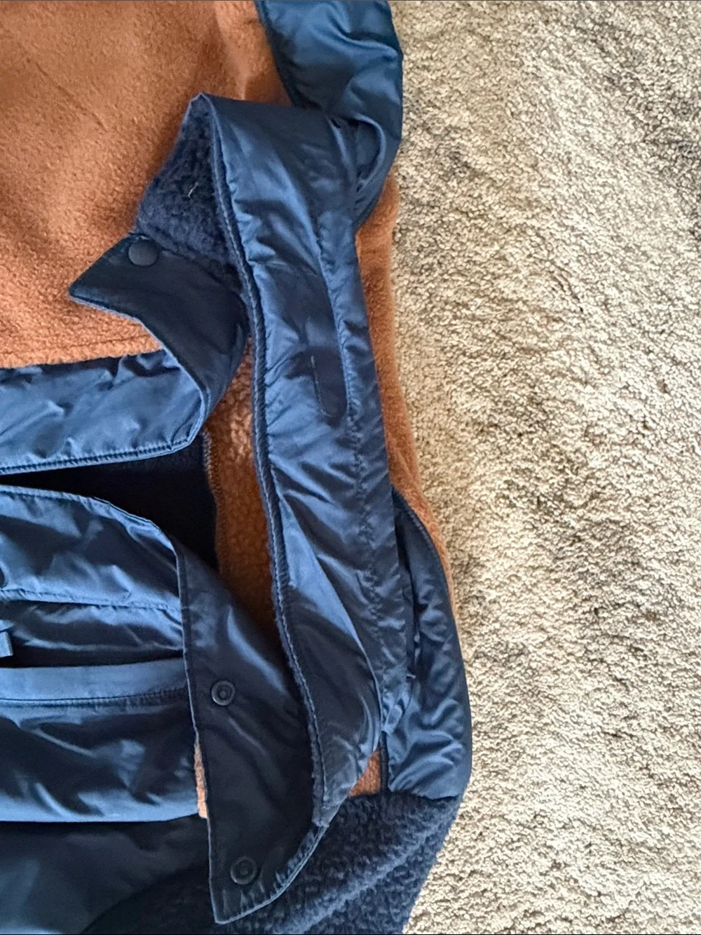 The North Face Kids Navy and Rust Fleece Jacket